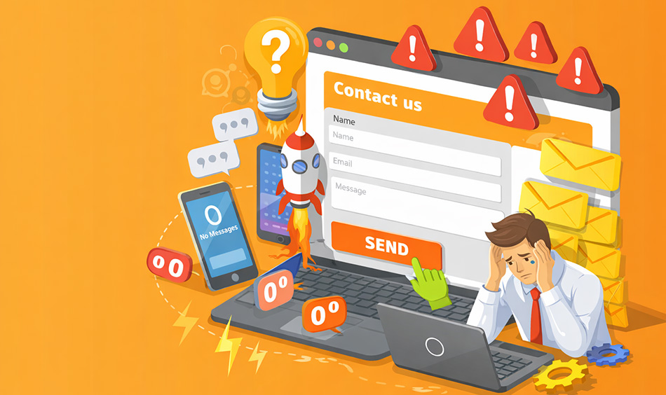 問い合わせが来ない悩みのイメージ